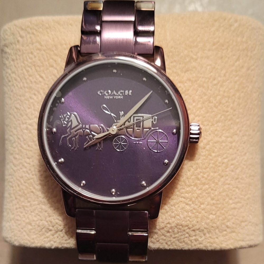 Womans Coach Purple Bracelet Watch - Picture 2 of 6